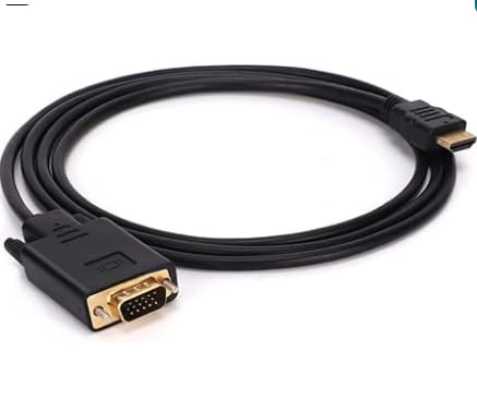 محول HDMI الى VGA متوافق مع كابل كبيل الكمبيوتر واللابتوب والكمبيوتر الشخصي والشاشة وجهاز العرض وتلفزيون HD ودي في دي 1.8 متر