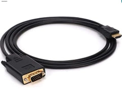 محول HDMI الى VGA متوافق مع كابل كبيل الكمبيوتر واللابتوب والكمبيوتر الشخصي والشاشة وجهاز العرض وتلفزيون HD ودي في دي 1.8 متر