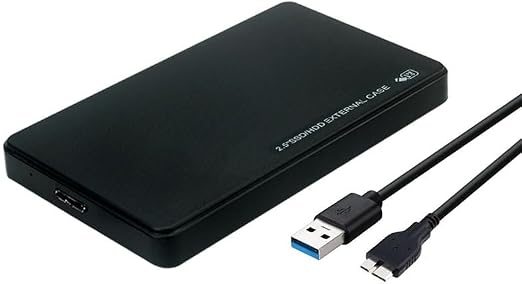 قرص صلب خارجي 6.4 سم - USB 3.0 إلى ساتا قرص تخزين صلب SSD/ هارد HDD - بدون أدوات، توصيل وتشغيل - تدعم ساتا I/II/III SSD مقاس 6.4 سم وهارد ديسك (حتى 6 تيرابايت) - أسود