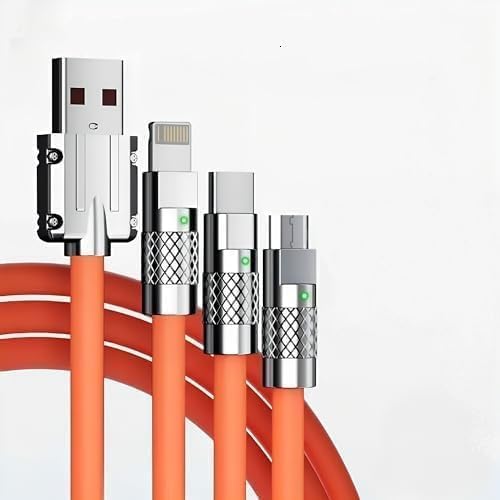 كابل USB 3 في 1 للشحن لسريع، 120 وات 6 أمبير، للموبايلات الذكية، شاحن باور بانك، جهاز عرض، للكمبيوتر