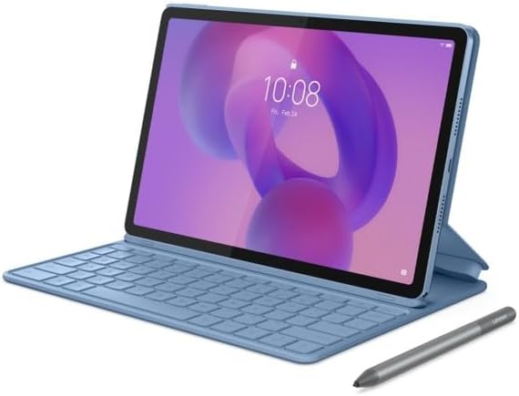 ايديا تاب ديمنستي 6300 RAM 8 جيجا وتخزين 256 جيجا 11.5 بوصة 2.5K IPS 500 nits 90HZ خلفية 8MP وأمامية 5MP 4 مكبرات ومكالمات 5G 7040mAH وبلوتوث 5.2 كيبورد فوليو وقلم لينوفو تاب، أزرق قطبي