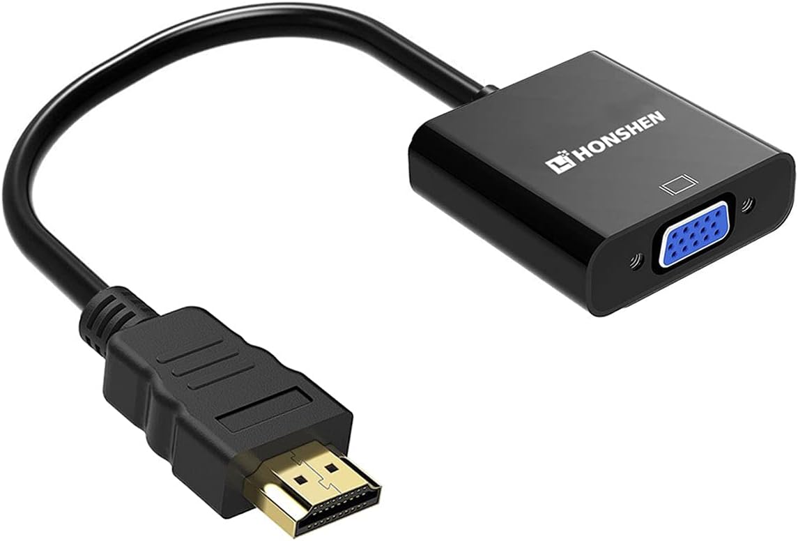 كيبل محول فيديو HDMI الى VGA 1080P HDMI ذكر الى VGA انثى للكمبيوتر واللابتوب واجهزة العرض HD واجهزة ادخال HDMI الاخرى من هونشين