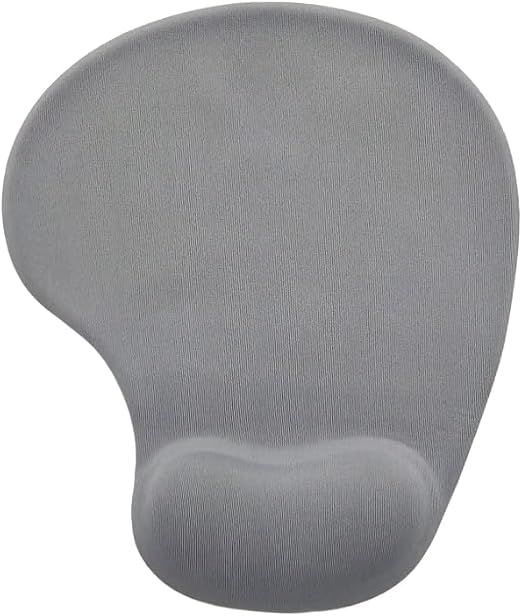 Ergonomic Gel Mouse Pad with Wrist Rest, Grey, 7.5 x 9 in | Non-Slip Base, Portable Design, Soft Gel Support, 19 x 23 cm, Computer Compatible