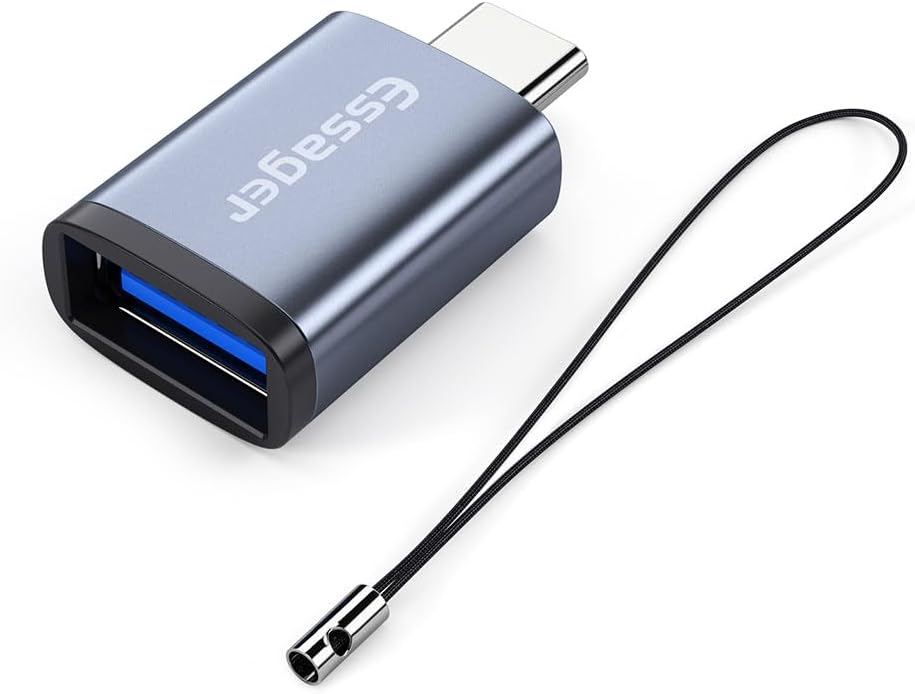 محول او تي جي USB 3.0 نوع ايه أنثى الى نوع سي ذكر (3 أمبير) - نقل عالي السرعة، هيكل معدني صغير - لاجهزة اللاب توب والفلاش ميموري والموبايلات الذكية من ايساجر