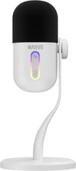 مارفو ميكروفون بث بلاست 50 MIC-08 - ميكروفون العاب مكثف USB مع كبسولة قلبية، تقليل الضوضاء، اضاءة RGB، تحكم باللمس ومراقبة في الوقت الفعلي