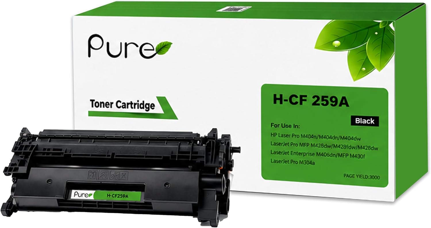 خرطوشة حبر سوداء 59A (بشريحة) متوافقة مع طابعات HP LaserJet Pro – بديل CF259A – مناسبة لطابعات M404dn وM404dw وM404n وM428dw وM428fdn وM406 – جودة طباعة احترافية