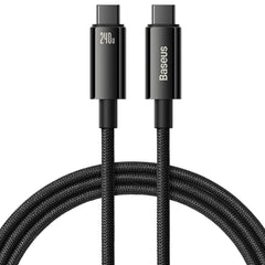 كابل قوي فائق السرعة 240 وات للشحن السريع USB C الى PD3.1 بتقنية كيو سي 4.0 من بيسيوس لسامسونج جالاكسي S24 الترا S23 نوت 20 لهواوي اوبو شاومي ابل وجميع الاجهزة النوع (2 متر)