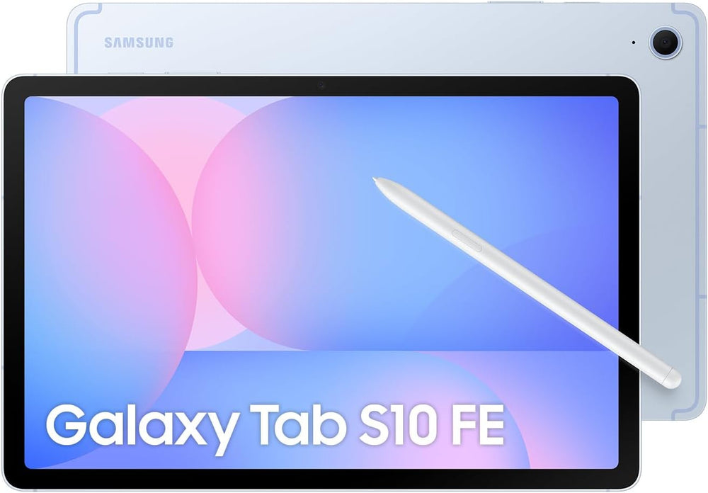 تابلت جالكسي تاب اس S10 FE، واي فاي، ذاكرة RAM 8 جيجابايت، تخزين 128، شاشة 10.9 بوصة، تردد 90 هرتز، قلم S، IP68، بطارية 8000 مللي أمبير/ الساعة، أزرق (سامسونج تركيا) من سامسونج