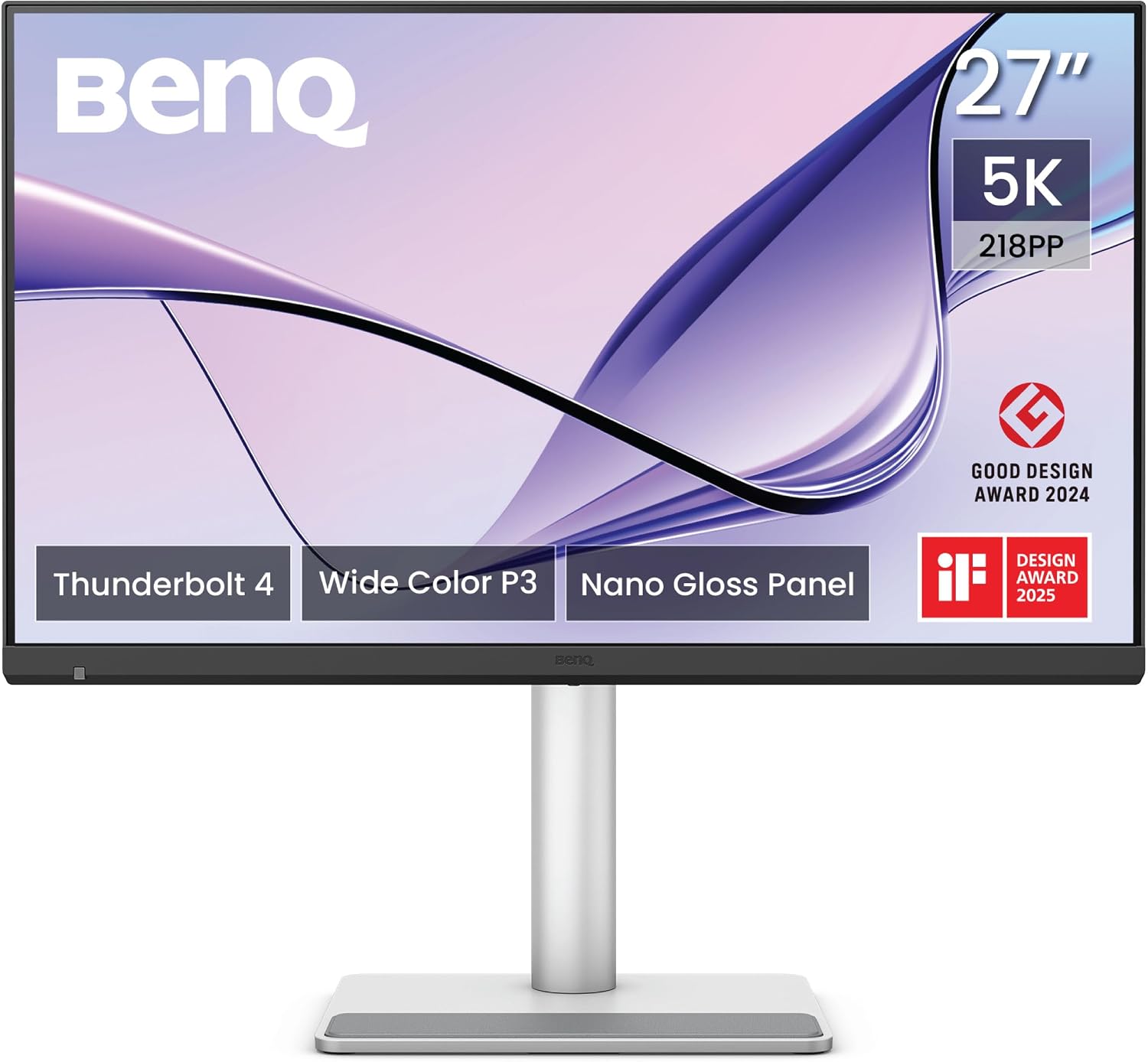 بين كيو شاشة نانو لامعة MA270S 27 انش 5120x2880 5120x2880 لمبدعي ماك، ثاندربولت 4 مزدوج 96 واط/15 واط، ماك كولور، سلسلة ديزي، KVM، تحكم في السطوع ومستوى الصوت على ماك، ضبط