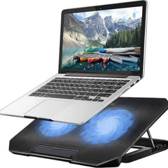 قاعدة تبريد اللابتوب ZR650 بإضاءة ليد ومروحة عالية السرعة، حامل تبريد اللابتوب قابل للتعديل، وسادة تبريد يو اس بي صامتة لأجهزة لابتوب الألعاب
