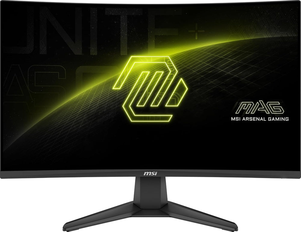 شاشة ألعاب ماج 276CF E20 مقاس 27 بوصة FHD بدقة 1920×1080/200 هرتز/مزامنة تكيفية منفذ HDMI ومنفذ عرض للتثبيت على حامل فيسا قابلة للإمالة وضبط الارتفاع بمكبر صوت زمن استجابة 0.5ms من ام اس اي، أسود