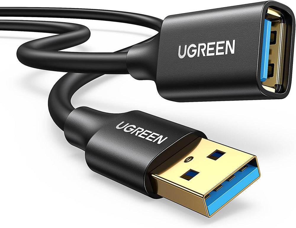 كابل من يو جرين بطول 2 متر نوع USB 3.0 متوافق مع PC وأجهزة الألعاب والشاشات | Gold-plated connectors resist corrosion for Oculus Rift, PS VR, HTC Vive, Card Reader, Keyboard, Printer, Scanner, Camera, 2M