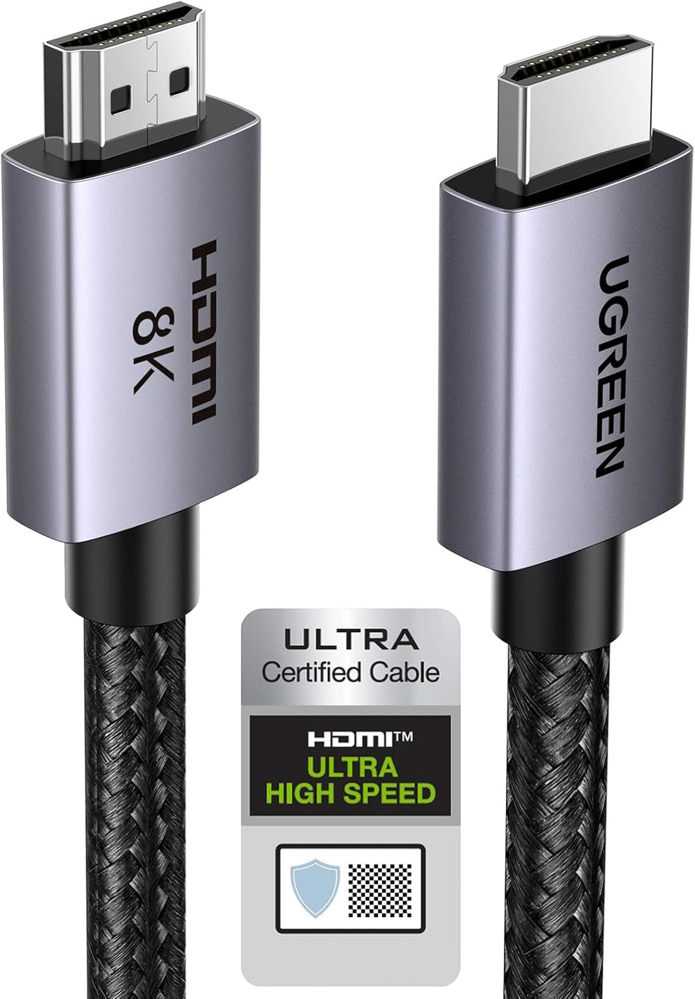 كابل HDMI بطول 2 متر بدقة 8K من يوجرين، لتلفزيون | Aluminum, 4K@240Hz 120Hz 10K 8K@60Hz, HDCP 2.2&2.3, eARC HDR 10 Dolby Compatible with PS5/Blu-ray/Roku TV/Switch 2/Mac mini