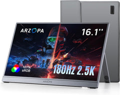 ارزوبا شاشة العاب محمولة 16.1 انش 180Hz 2.5K مع دعم 106% sRGB شاشة خارجية محمولة كشاشة ثانية للابتوب والكمبيوتر وبلاي ستيشن 5 وماك واكس بوكس - Z3FC