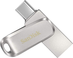 فلاش ميموري الترا دوال درايف لوكس USB C بسعة 64 جيجابايت من سانديسك (5Y - SDDDC4-064G-I35، فضي)، سعة 64.0 GB